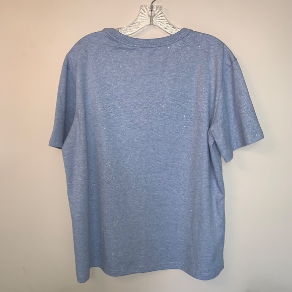 Alexander Wang Glitter Puff Logo T-shirt in Compact-Jersey Blue S - Picture 8 of 15